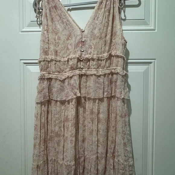 Allsaints Annie Lanai Ruffled Pink Floral Mini Dress - Picture 4 of 8